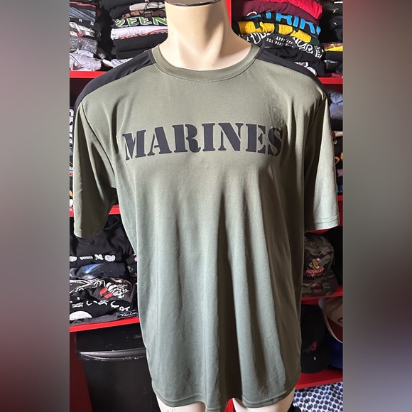 AE Sport MARINES Green Short Sleeve Shirt X Size : XL - Picture 2 of 4